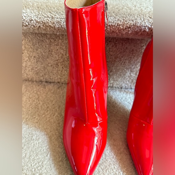 Never Worn - Red Patent Leather Booties - Sz 8.5 - Picture 7 of 11